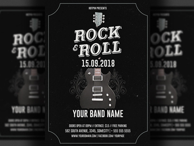 Rock Flyer Template advertising band flyer bar club flyer concert flyer event flyer template invitation jazz flyer live music flyer party flyer promotion psd template rock flyer rock roll template