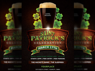 St. Patricks Day Flyer Template club flyer party flyer print psd psd template pub saint paddys saint paddys day saint patricks saint patricks day shamrock st paddys party st patrick st patricks flyer st patricks party template