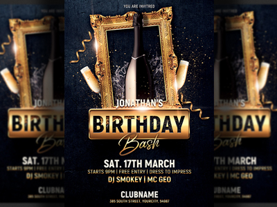 Birthday Bash Flyer designs, themes, templates and downloadable