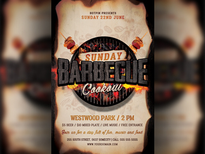 Barbecue Bbq Flyer Template pub pool party picnic party independence day bbq independence day grill restaurant grill food event cookout beach party bbq restaurant bbq flyer bbq cookout bbq barbecue flyer barbecue 4th of july
