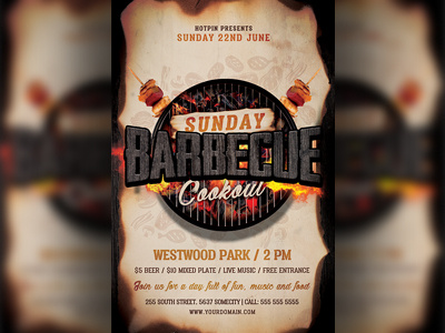 Barbecue Bbq Flyer Template 4th of july barbecue barbecue flyer bbq bbq cookout bbq flyer bbq restaurant beach party cookout event food grill grill restaurant independence day independence day bbq party picnic pool party pub