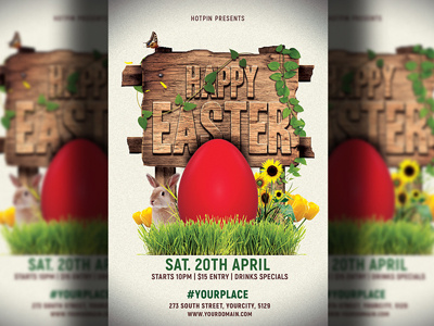 Easter Party Flyer Template easter easter flyer easter party easter poster elegant event gold invitation modern party flyer promotion psd spring template