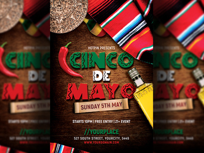 Cinco De Mayo Flyer Template 5 de mayo cactus celebrate celebration cinco de mayo club flyer dance ethnic festival fiesta holiday independence day latin party may 5th mexican flyer mexican party party flyer