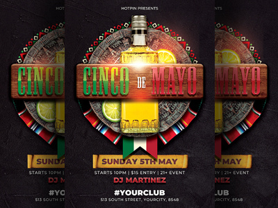 Cinco De Mayo Party Flyer Template 5 de mayo cactus celebrate celebration cinco de mayo club flyer dance ethnic festival fiesta holiday independence day latin party may 5th mexican flyer mexican party party flyer