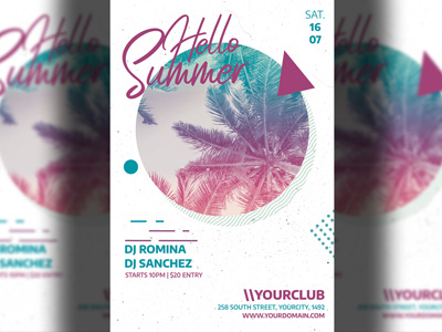 Summer Party Flyer Template beach party flyer club flyer design event invitation party flyer pool party flyer poster promotion summer summer flyer summer party flyer template tropical flyer tropical party flyer