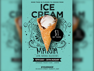 Download Ice Cream Shop Flyer Template By Hotpin On Dribbble