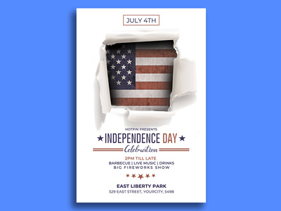 Independence Day Flyer Template 4th july 4th july flyer 4th of july 4th of july flyer american american flag celebration clean club club flyer event fireworks flag flyer independence day invitation memorial day minimal minimalist party