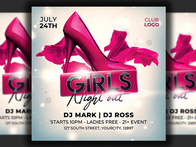 Girls Night Party Flyer Template