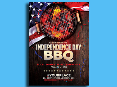 4th  Of July Independence Day Bbq Flyer Template