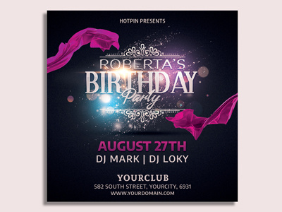 Birthday Party Flyer Template anniversary birthday birthday bash birthday bash flyer birthday invitation classy club flyer design elegant event flyer design invitation promotion psd flyer psd template template