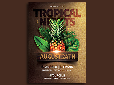 Topical Summer Party Flyer Template beach party flyer club flyer design event invitation nightclub nightclub flyer party flyer pool party flyer poster promotion summer flyer template tropical flyer tropical party flyer white affair white party flyer