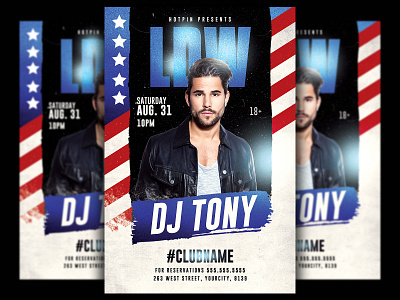 Labor Day Dj Flyer Template 4th of july american club flyer dj flyer flyer template guest dj flyer independence day labor day labor day flyer nightclub flyer party flyer poster