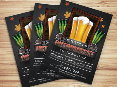 Oktoberfest Party Club Flyer Template advertising autumn bar beer black club dance event festival flyer germany glamour holiday nightclub octoberfest oktoberfest flyer party poster pretzel print promotion pub sexy template white winter