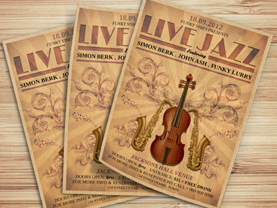 Jazz Party Flyer Template afro afrosoul black blues brown classic clean event flyer poster design flyer template gold gospel jazz jazz flyer leaflet modern music music event nightclub party promotional saxophone smooth jazz vintage