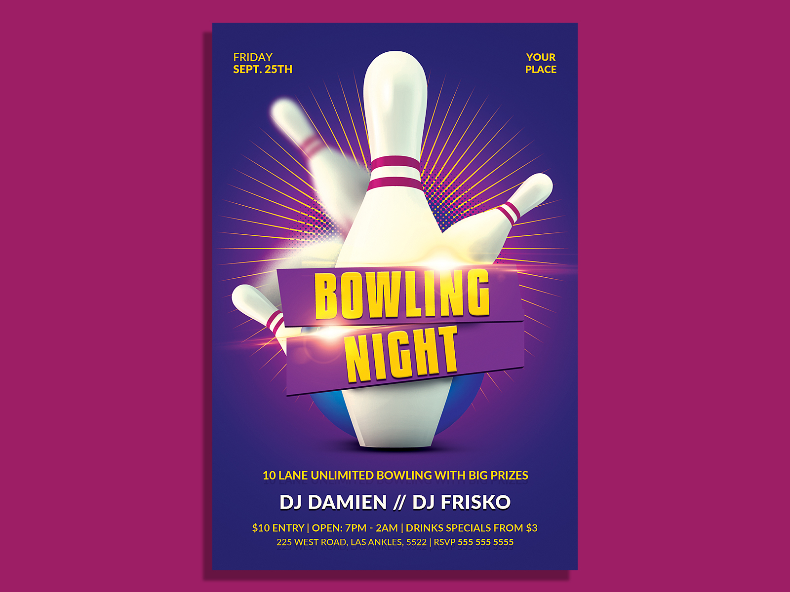 bowling flyer templates for microsoft word free
