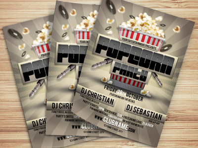 Popcorn Party Flyer Template