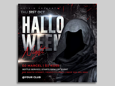 Halloween Flyer Template club flyer dark flyer template halloween halloween celebration halloween flyer halloween invitation halloween party halloween poster happy halloween haunted haunted house horror instagram invitation party party flyer post poster scary