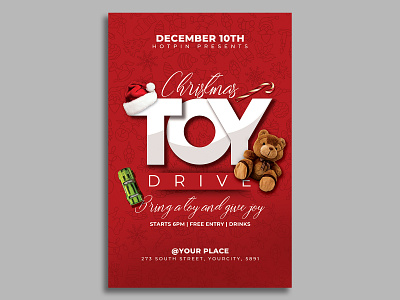 Toy Drive Flyer Template charity child christmas christmas bash christmas charity christmas event christmas flyer event flyer template holiday party santa template toy toy 4 tots toy drive toy for tots toys xmas party xmas toy drive