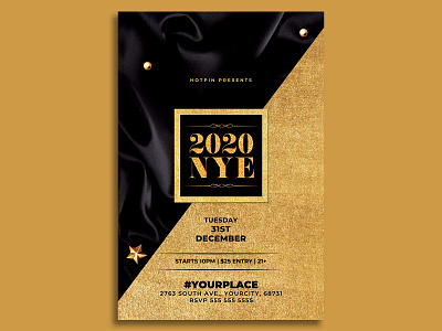 New Year Invitation Flyer Template flyer design gold invitation new year new year 2019 new year countdown new year invitation new year party new year party flyer new years eve nightclub nye nye flyer party party flyer