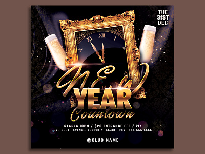 New Year Party Flyer Template