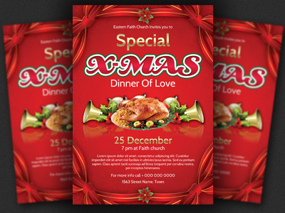 christmas dinner event flyer template by hotpin dribbble dribbble