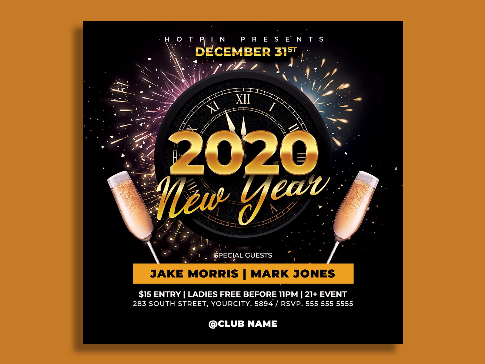 New Year Flyer Template by Hotpin on Dribbble With Free New Years Eve Flyer Template