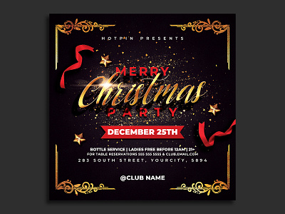 Christmas Flyer Invitation Template christmas christmas flyer christmas invitation christmas night christmas party christmas template classy club flyer elegant flyer design flyer template holiday instagram invitation new year new years eve nye party flyer