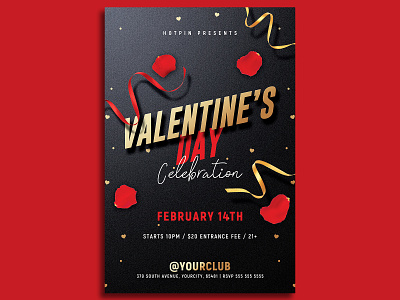 Valentines Day Flyer Template cm2 classy club flyer design elegant flyer design flyer template gold heart invitation modern party flyer poster psd template red saint valentines st valentines template valentine valentines day valentines day card