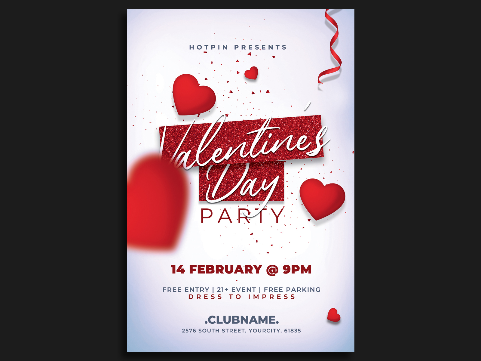 Valentines Day Flyer Template by Hotpin on Dribbble Regarding Valentines Day Flyer Template Free