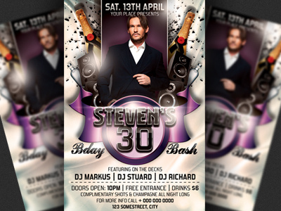 birthday bash party flyer template by hotpin dribbble dribbble