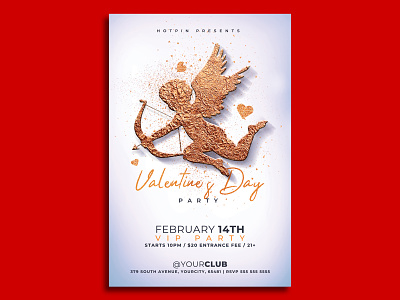 Valentines Day Flyer Template classy club flyer design elegant flyer design flyer template gold heart invitation modern party flyer poster psd template red saint valentines st valentines template valentine valentines day valentines day card
