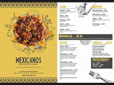 Mexican Food Menu Flyer advertising clean design flyer menu menu flyer menu template mexican mexican food flyer mexican restaurant modern promotion restaurant tacos template