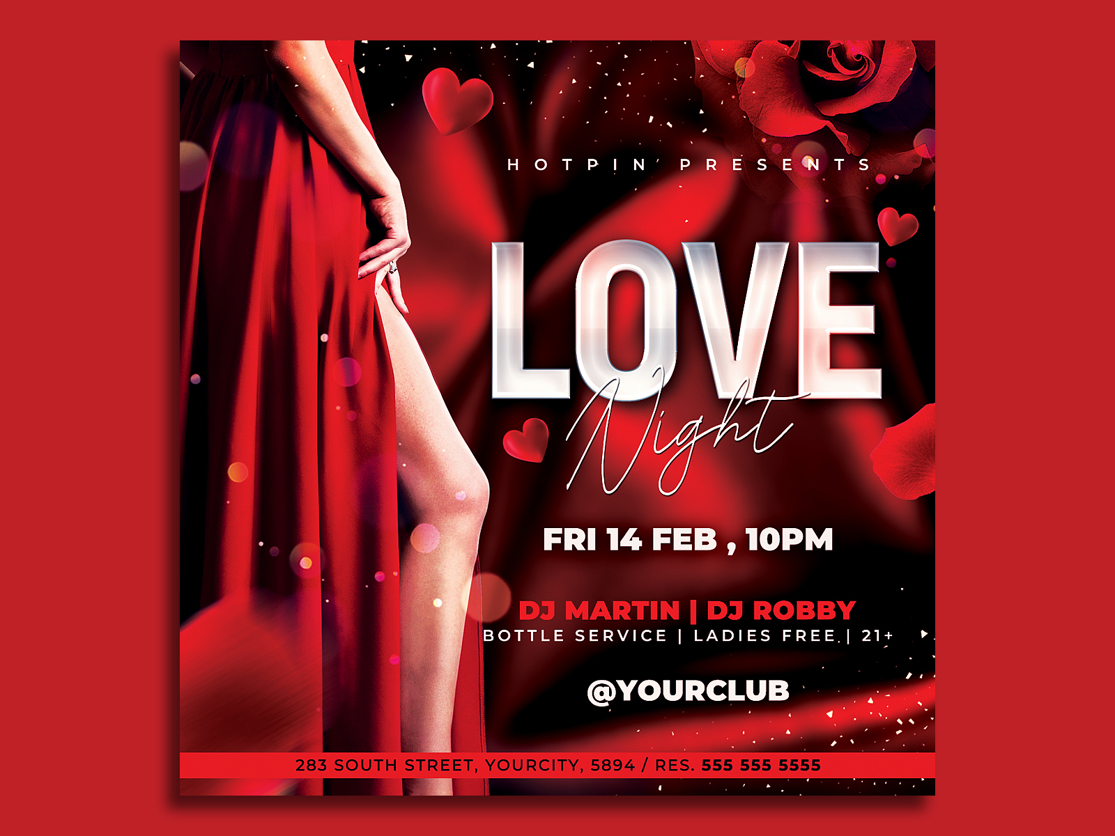 Valentines Day Flyer Template by Hotpin on Dribbble