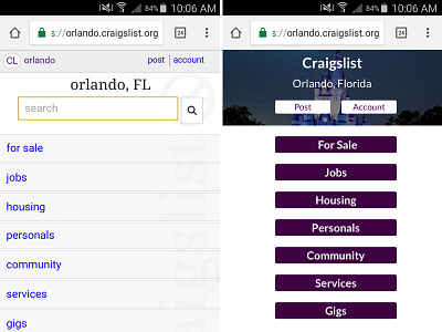 Redesign of Craiglist Orlando