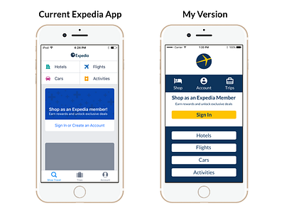 Old And New Comparison Expedia Redesign