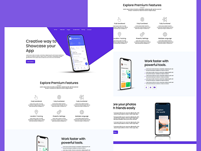 Application showcase website ui by Fasih Zafar on Dribbble