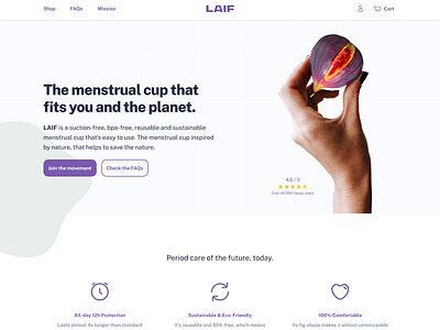 LAIF 1 design system eco environment feminism figma menstrual cup social ui design ux design