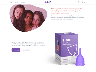 LAIF 2 design system eco environment feminism figma menstrual cup social ui design ux design