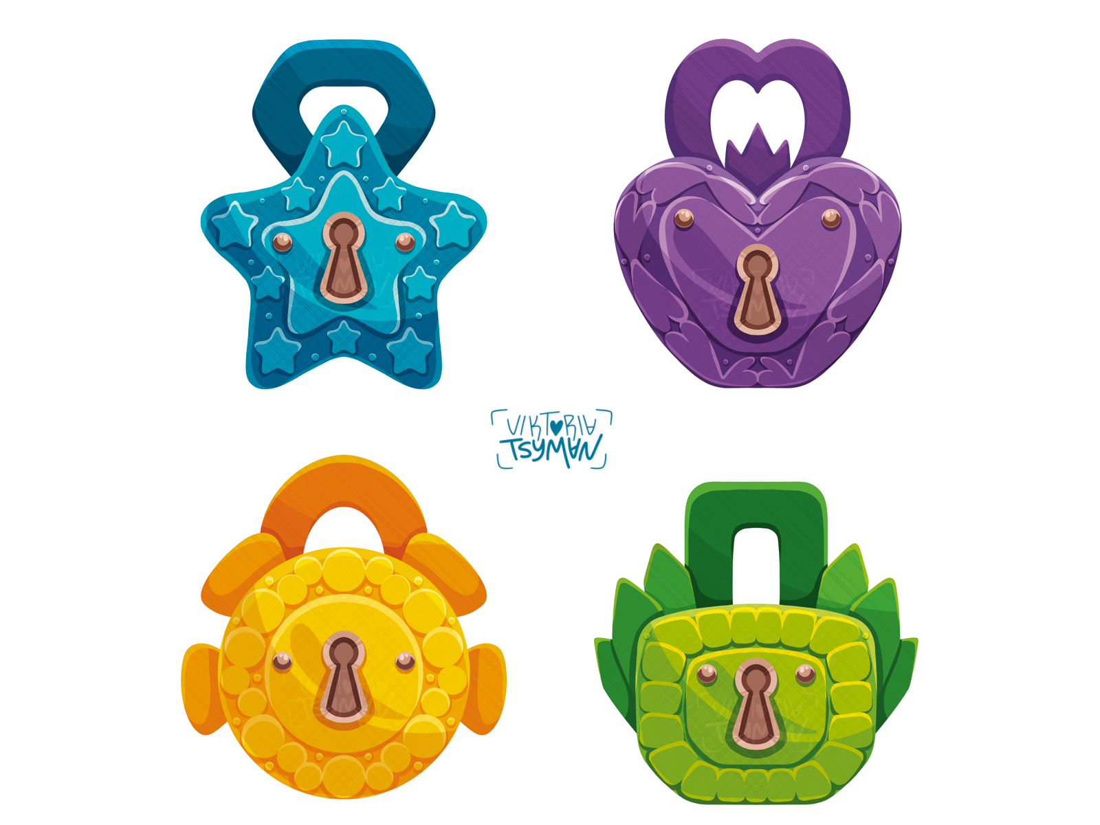Children's board game locks by Viktoria Tsyman on Dribbble