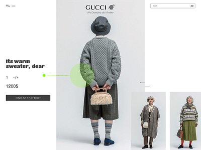 Gucci for granny/product page concept adults brand branding concept design drandmother fashion fashion for adults figma granny gucci logo luxury product page seniors ui ux