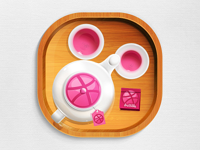 Teapot app china chinese clean dribbble icon illustrator pink tea pot wooden