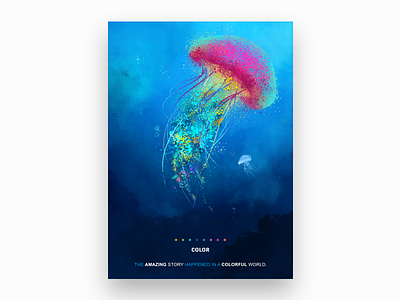 Ocean color jelly fish ocean