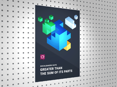 Socialbakers Suite - Lenticular Poster animation brand cube dark lenticular poster print