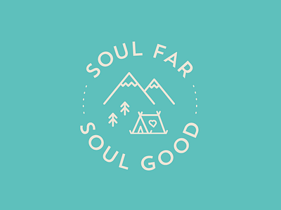 soul far, soul good camping linework quote vector wanderlust