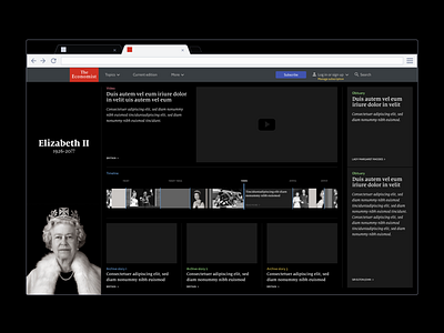 What if the queen dies? | The economist.com homepage design economist editorial editorial design layout magazine magazine design news web web design webdesign