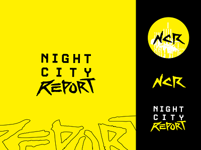 Night City Report Cyberpunk Logo branding cyberpunk cyberpunk 2077 grunge hand lettering handlettering identity logo logomark mark marker night city symbol techno yellow