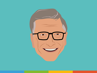 Bill Gates Illustration art bill gates face glasses headshot illustrator portrait simple simplistic vector