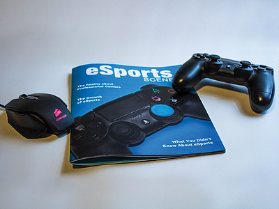 eSports Scene Magazine controller design esports gaming layout magazine mouse. product photography ps4
