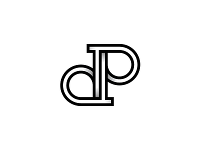 DP Monogram Logo black and white d depth dp geometry gradient identity lines logo monogram p simple