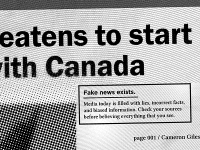 "Fake News" Details bitmap black and white fake news halftone media money news newspaper poster trump